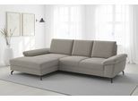Ecksofa SIT & MORE "Chelsea L-Form, B: 264 cm, mit Armteil-& Sitztiefenverstellung", beige (stone), B:264cm H:89cm T:174cm, 100% Polyester, Sofas, Ecksofa, optional Bettfunktion und Bettkasten