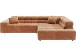 Ecksofa HOME AFFAIRE "Ancona, Ecksofa, incl. Kopfteilverstellung, Breite 319 cm, L-Form", rusty, B:319cm H:70cm T:215cm, 100% Polyester, Sofas, Ecksofa, wahlweise elektrische Sitztiefenverstellung