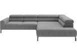 Ecksofa HOME AFFAIRE "Antonelli, L-Form, incl. Kopfteilverstellung, Breite 312 cm", grau (platin), B:312cm H:71cm T:219cm, 100% Polyester, Sofas, Ecksofa, wahlweise elektrische Sitztiefenverstellung