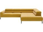 Ecksofa HOME AFFAIRE "Antonelli, L-Form, inkl. Kopfteilverstellung, Breite 312 cm, bequem", gelb (gold), B:312cm H:71cm T:219cm, 95% Polyester, 5% Nylon, Sofas, Ecksofa, wahlweise elektrische Sitztiefenverstellung