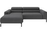 Ecksofa HOME AFFAIRE "Antonelli inkl. Kopfteilverstellung, Breite 223 cm, L-Form, bequem", grau, B:223cm H:71cm T:183cm, 100% Polyester, Sofas, Ecksofa, wahlweise elektrische Sitztiefenverstellung