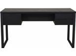 Schreibtisch JAHNKE "LOOP D 150", eiche schwarz, schwarz, schwarz, eiche schwarz, B:152,4cm H:76,2cm T:60cm, Tische, Schreibtisch, Schreibtisch, Eiche-Optik, 3 Schubkästen, Metallrahmen, B:152,4 cm