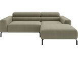 Ecksofa HOME AFFAIRE "Ecksofa, L-Form, incl. Kopfteilverstellung, Breite 223 cm", beige (oliv), B:223cm H:71cm T:183cm, 100% Polyester, Sofas, Ecksofa, wahlweise elektrische Sitztiefenverstellung
