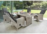 Garten-Essgruppe DESTINY "PALMA LUNA 4 HL + Tisch 165x90cm, vintage weiß", weiß (vintage weiß), Obermaterial: 100% Polyester. Füllung: 50% Polyester, 50% Polyurethan, Sitzmöbel-Sets, Garten-Essgruppe, Aluminium, Polyrattan