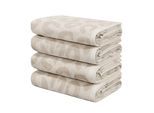Handtuch Set OTTO HOME "Anna Leopardenmuster, 4-tlg Handtuch-Set, 50x100cm, 100% Baumwolle", beige, weiß, 4 Stk., Frottiervelours, Frottiervelours, Obermaterial: 100% Baumwolle, Handtücher, Handtuch Set, Handtücher, weich, saugstark, modern, Leo, Animal Print