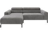 Ecksofa HOME AFFAIRE "Ecksofa, L-Form, incl. Kopfteilverstellung, Breite 223 cm", grau (schwarz, grau), B:223cm H:71cm T:183cm, 88% Polyester, 12% Polyacryl, Sofas, Ecksofa, wahlweise elektrische Sitztiefenverstellung