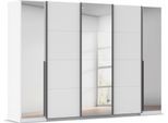 Schwebetürenschrank OTTO HOME "Dreh-/Schwebetürenschrank Kleiderschrank Familie, Agordo", weiß (alpinweiß), B:301cm H:210cm T:62cm, Holzwerkstoff, Schränke, Schwebetürenschrank