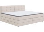 Boxspringbett COTTA "Fort II, in verschiedenen Breiten erhältlich - auch als Familienbett", beige, B:221cm L:215cm, 100% POLYESTER (PES), Komplettbetten, Boxspringbett, inkl. Bettkasten und Topper