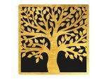 Wandbild OTTO HOME "Bild Lebensbaum mit Blattgold veredelt inkl. rückseitiger Aufhängung", gold (farbe bild(er): schwarz), B:40cm H:40cm T:0,4cm, Acrylglas, Bilder, Wandbild, Lebensbaum-Wandbilder mit handveredelten Blattgold-Applikationen