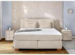 Boxspringbett JOCKENHÖFER GRUPPE "Ulla, Wende-Bonell-Federkernmatratze (H2/H3)", beige (beige 417, 07), B:169cm L:216cm, Bezug Bett: Chenille(100% Polyester);Topper und Matratzenspiegel: 100% Polyester, Komplettbetten, Boxspringbett, inklusive Topper und 4 Kissen, Bettbreite 160 cm oder 180 cm wählbar