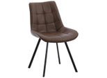 Mid.you , Braun, Schwarz , Metall, Textil , 54x86x62 cm , Esszimmer, Esszimmerstühle, Polsterstühle