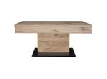 Mid.you , Schwarz, Eichefarben , Metall, Holzwerkstoff , rechteckig , 58-77x60x110 cm , DIN EN ISO 9001 , höhenverstellbar , Wohnzimmer, Wohnzimmertische, Couchtische, Couchtische Metall
