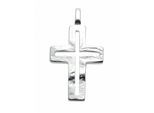 Kreuzkette ADELIA´S "Halskette - Kreuzkette mit Kreuz Anhänger aus 925 Silber", silber, Halsketten, Damen, Silber 925 (Sterlingsilber), Kreuzkette, Schmuckset mit bis 45 cm stufenlos verstellbarer 925 Silber Halskette