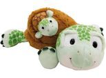 Kuscheltier NICI "Homies, Schildkröte mit Baby, 28cm liegend", grün, Plüschfiguren, KinderB:17cm H:13cm L:26cm, Kuscheltier, B:17cm H:13cm L:26cm