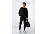 Herren Baumwoll-Polyester Fleece Sweatshirt- und Hose-Set