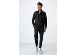 Herren Sweatshirt mit Reißverschluss-Kragen und Hose Set