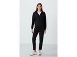 Damen Kapuzen-Zip-Sweatshirt- und Hosen-Set