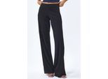 Hoge Taille Rechte Crepe Broek met Split