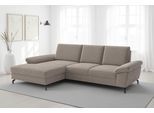 Ecksofa SIT & MORE "Chelsea L-Form, B: 264 cm, mit Armteil-& Sitztiefenverstellung", beige (taupe), B:264cm H:89cm T:174cm, 100% Polyester, Sofas, Ecksofa, optional Bettfunktion und Bettkasten