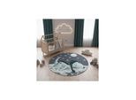 Spielteppich COGNE in Blau, mit Dino-Motiv, Ø 120 cm
