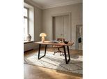 Schreibtisch Massivholz Baumkante mit U-Gestell, Akazie 140x80x76 cm