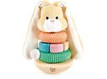 Stapelspielzeug HAPE "Stapel-Langohrhase", bunt, Stapelspielzeug, BabyH:19cm Ø:10cm, Holz, Polyester, Stapelspielzeug, H:19cm Ø:10cm