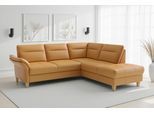 Ecksofa SIT & MORE "Pamela L-Form, Leder, B: 218 cm", grau (curry), B:218cm H:90cm T:212cm, Sofas, Ecksofa, optional Armteilverstellung, Bettfunktion & Bettkasten
