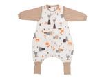 Babyschlafsack SCHLUMMERSACK "Schlafsack mit Füßen 1.0 Tog", Baby, Gr. L: 80cm, beige (bergtiere), Obermaterial: 100% Baumwolle CO., Schlafsäcke