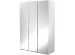 Kleiderschrank MUSTERRING "San Diego, Kleiderschrank, Schrank, Garderobe, mit Glastüren", weiß, B:150cm H:216cm T:58cm, Glas, Holzwerkstoff, Schränke, Kleiderschrank, 3-türig (gedämpft), 4 Böden, 2 Kleiderstangen, Chromgriffe