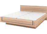 Holzbett MUSTERRING "Sorrent, Bettgestell, Bettrahmen, teilmassiv Eiche", braun, B:200cm L:220cm, Betten, Bettgestell, Eiche teilmassiv, Liegehöhenverstellung, in schwebender Optik