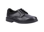 Hush Puppies Tommy Senior Leren Zwarte Schoenen Voor Jongens