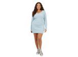 Brave Soul Dames/Dames V Hals Mini Jurk met Lange Mouwen (Leisteenblauw)