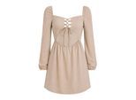 Missy Empire Dames-minijurk met lange mouwen van Up Front (Licht Beige)