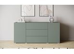 Sideboard HOME AFFAIRE "BERLIN", salbei, B:150cm H:68cm T:39cm, Sideboards, Sideboard, Moderne grifflose Kommode Breite 150 cm, 4 Schubkästen/ 2 Türen