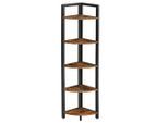 Boxxx Eckregal, Braun, Schwarz, Metall, Holzwerkstoff, Vintage, 5 Fächer, 30x150x30 cm, Typenauswahl, Beimöbel erhältlich, stehend, Wohnzimmer, Regale, Eckregale