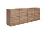Mid.you Sideboard Japandi, Nussbaum, Holzwerkstoff, 220.5x82.5x41.5 cm, FSC Mix, stehend, Wohnzimmer, Kommoden & Sideboards, Sideboards
