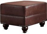 Hocker HOME AFFAIRE "King George", dunkelbraun, B:59cm H:46cm T:59cm, Korpus aus Luxus-Microfaser in Vintage-Optik (100% Polyester), Sitzfläche aus Chenille-Bezug (70% Polyacryl 30% Polyester), Kissen in Druckstoff (100% Polyester), Hocker, Hocker