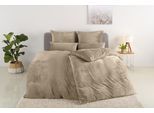 Bettwäsche OTTO HOME "Desner3", beige, B/L: 155cm x 220cm, 1 Stk., 1 Stk., Microfaser, B/L: 80cm x 80cm, 2, Microfaser, Obermaterial: 100% Polyester, Bettwäsche, Bettwäsche, Bettwäsche mit Reißverschluss, Cashmere-Touch, kuschelig & weich