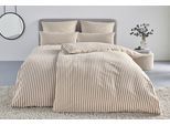 Bettwäsche "Linnea", beige, B/L: 135cm x 200cm, 1 Stk., 1 Stk., Flanell, B/L: 80cm x 80cm, 2, Flanell, Obermaterial: 100% Baumwolle, LEGER HOME BY LENA GERCKE, Bettwäsche, Bettwäsche, aus 100% Baumwolle, Streifendesign