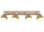 GLOBO LIGHTING Deckenstrahler "LYNDON", braun (weiß matt), 4, Ø 15cm H: 19cm, 1 Stk., Leuchten, Strahler Holzoptik, schwenkbar, vielseitig & modern einsetzbar, Deckenstrahler