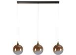 SEARCHLIGHT LED-Hängeleuchte "Hängeleuchte Alchemy, 3-flammig", braun (satiniertes messing und schwarz), 3, H: 27cm, 1 Stk., Leuchten, Plasmastrahl-Effekt