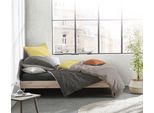 Wendebettwäsche FLEURESSE "Provence W", grau (grau, schiefer), B/L: 155cm x 220cm, 1 Stk., 1 Stk., Halbleinen, B/L: 80cm x 80cm, 2 Stk., Halbleinen, Obermaterial: 50% Baumwolle, 50% Leinen, Bettwäsche, Wendebettwäsche, 50% Baumwolle, 50% Leinen, in Gr. 135x200, 155x220, 200x200cm