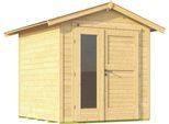 Gartenhaus WEKA "224 A", beige (naturbelassen), Fußboden im Gartenhaus, ohne Dacheindeckung, Massivholz, Gartenhäuser, Gartenhaus