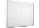 Schwebetürenschrank RAUCH "AURELIO Kleiderschrank Garderobe", weiß (alpinweiß, hochglanz weiß), B:218cm H:210cm T:59cm, Holzwerkstoff, Schränke, Schwebetürenschrank, 3 verschiedene Ausstattungsvarianten Griffe aus Metall MADE IN GERMANY