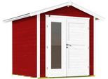 Gartenhaus WEKA "224 A", rot (rot, weiß), Fußboden im Gartenhaus, ohne Dacheindeckung, Massivholz, Gartenhäuser, Gartenhaus