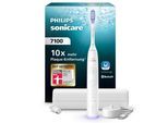 Elektrische Zahnbürste PHILIPS SONICARE "Series 7100 HX7421/01", weiß, ElektrozahnbürstenB:17,1cm H:23,2cm T:6cm, Elektrische Zahnbürste, mit visueller Andruckkontrolle, 7 Putzeinstellungen, inkl. Reiseetui, B:17,1cm H:23,2cm T:6cm