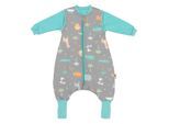 Babyschlafsack SCHLUMMERSACK "Schlafsack mit Füßen 1.0 Tog", Baby, Gr. L: 80cm, grau (safari), Obermaterial: 100% Baumwolle CO., Schlafsäcke