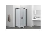 Sanotechnik Duschkabine, Schwarz, Metall, Glas, 78.5-90x190x78.5-90 cm, Badezimmer, Baden & Duschen, Duschkabinen