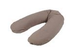 Patinio Stillkissen Musselin, Taupe, Textil, 40 L, Füllung: EPS Mikroperlen,EPS Mikroperlen, 35x190 cm, Oeko-Tex® Standard 100, Bezug abnehmbar, waschbar, schadstoffgeprüft, mit Reißverschluss, Füttern, Stillen, Stillkissen