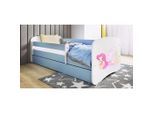 Mid.you , Blau, Weiß , Holz , Birke , Sperrholz,Schichtholz , H2 , 1-Zonen , links montierbar, rechts montierbar , 80x160 cm , nicht verstellbar , Kinder- & Jugendzimmer, Kinderbetten, Kinderbetten